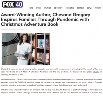 Award-Winning Author, Chesand Gregory Inspires Families Through Pandemic with Christmas Adventure Book